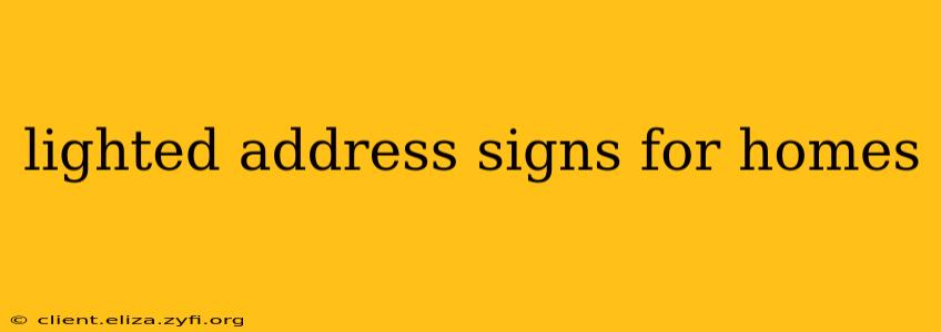 lighted address signs for homes