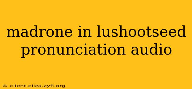 madrone in lushootseed pronunciation audio