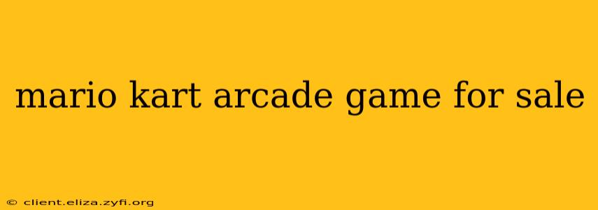 mario kart arcade game for sale