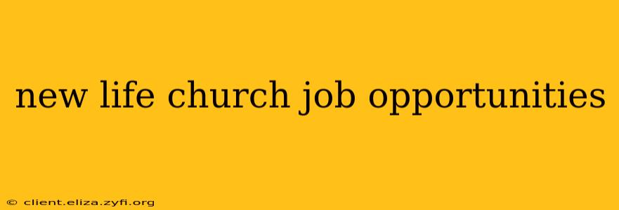 new life church job opportunities