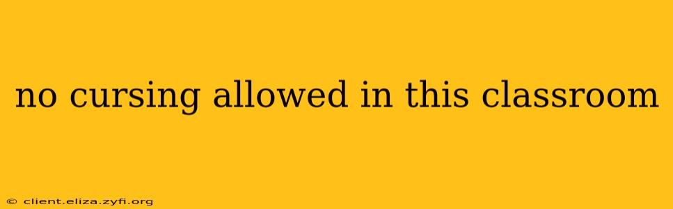 no cursing allowed in this classroom