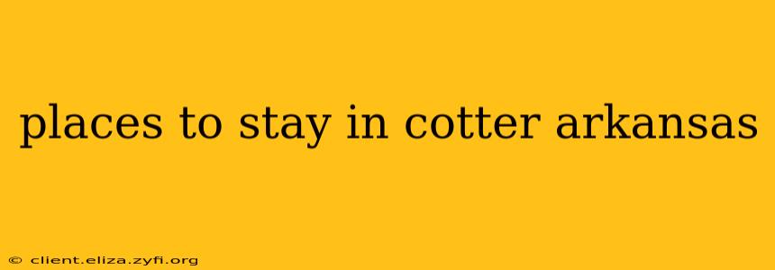 places to stay in cotter arkansas