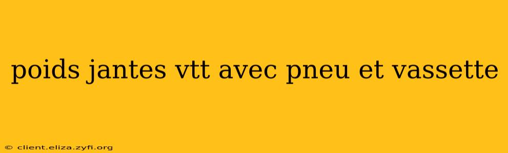 poids jantes vtt avec pneu et vassette