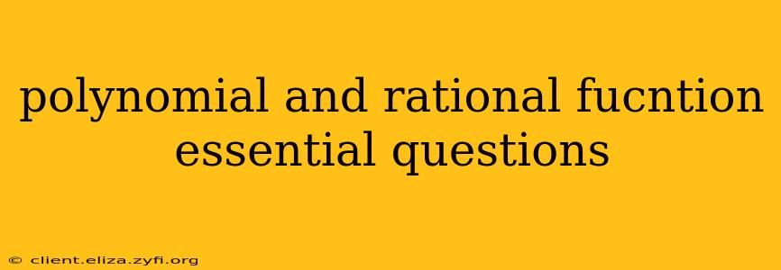 polynomial and rational fucntion essential questions