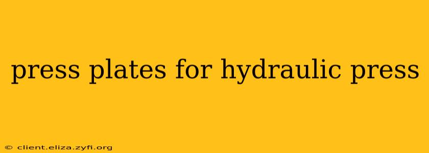 press plates for hydraulic press