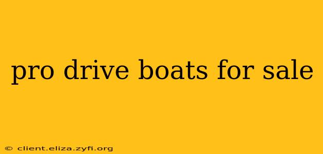 pro drive boats for sale