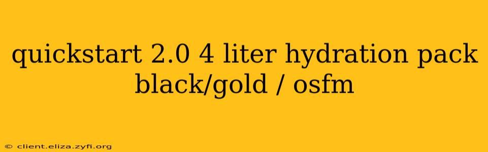 quickstart 2.0 4 liter hydration pack black/gold / osfm
