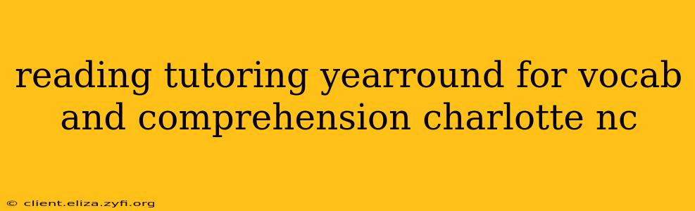 reading tutoring yearround for vocab and comprehension charlotte nc