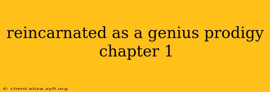 reincarnated as a genius prodigy chapter 1