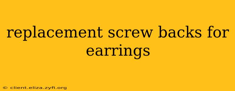 replacement screw backs for earrings