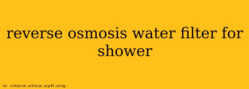 reverse osmosis water filter for shower