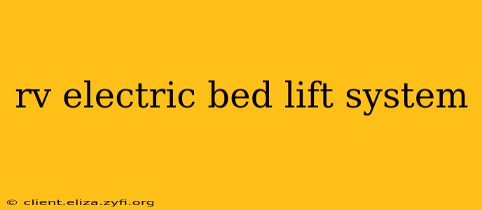 rv electric bed lift system