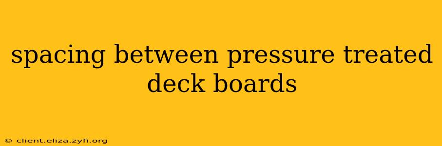 spacing between pressure treated deck boards