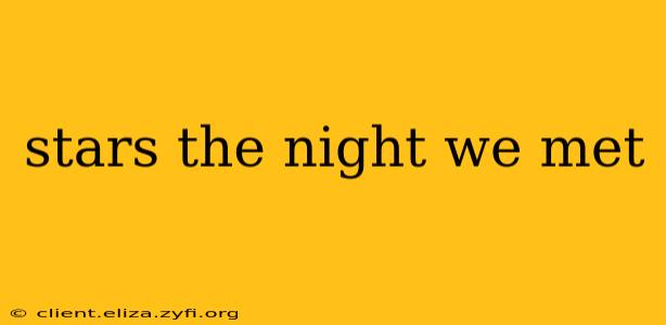 stars the night we met