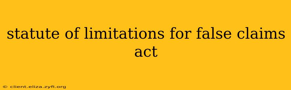 statute of limitations for false claims act