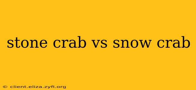 stone crab vs snow crab