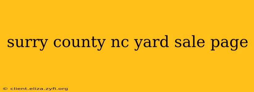 surry county nc yard sale page