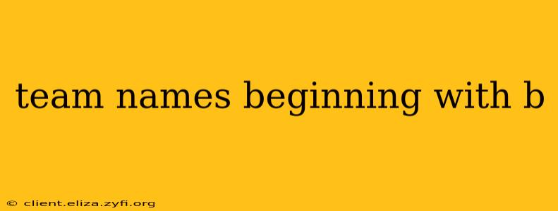 team names beginning with b
