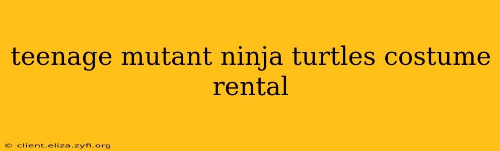 teenage mutant ninja turtles costume rental