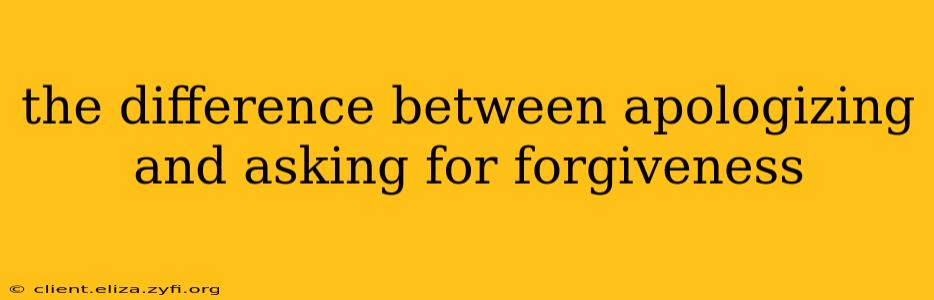 the difference between apologizing and asking for forgiveness