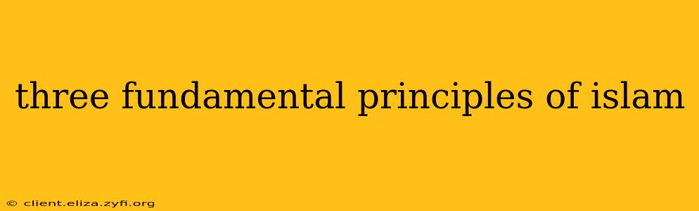 three fundamental principles of islam