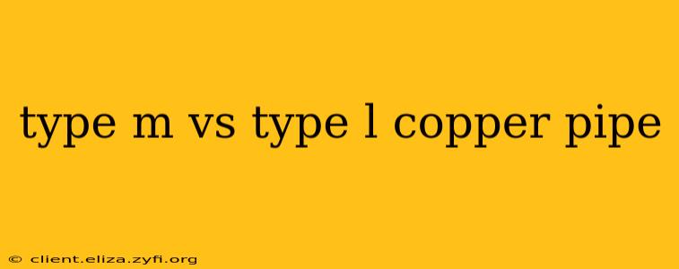 type m vs type l copper pipe