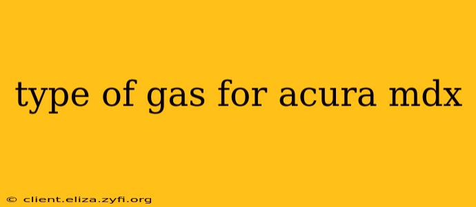type of gas for acura mdx