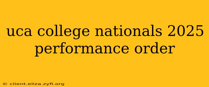 uca college nationals 2025 performance order