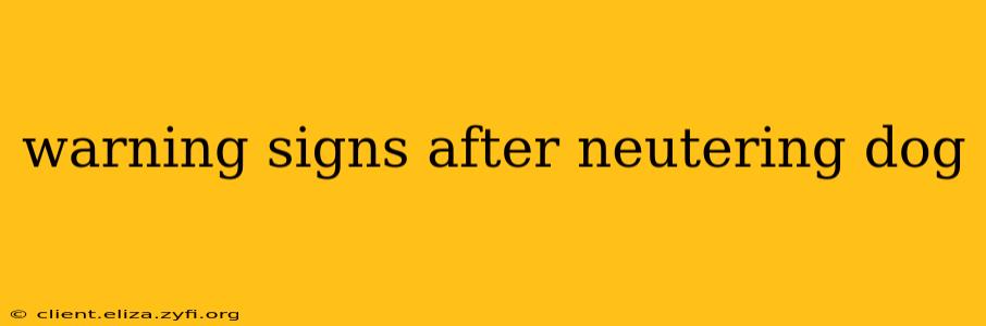 warning signs after neutering dog
