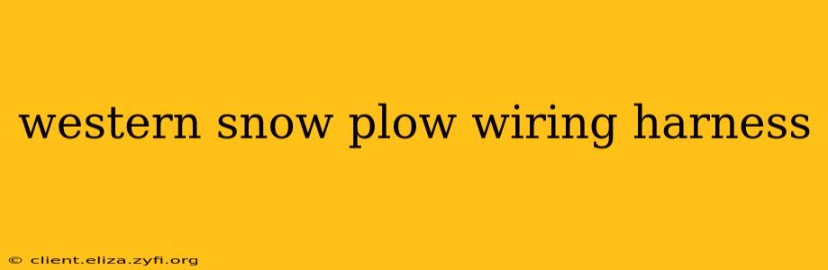 western snow plow wiring harness