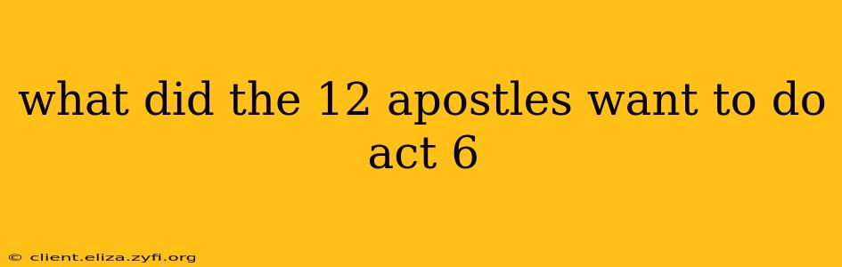 what did the 12 apostles want to do act 6