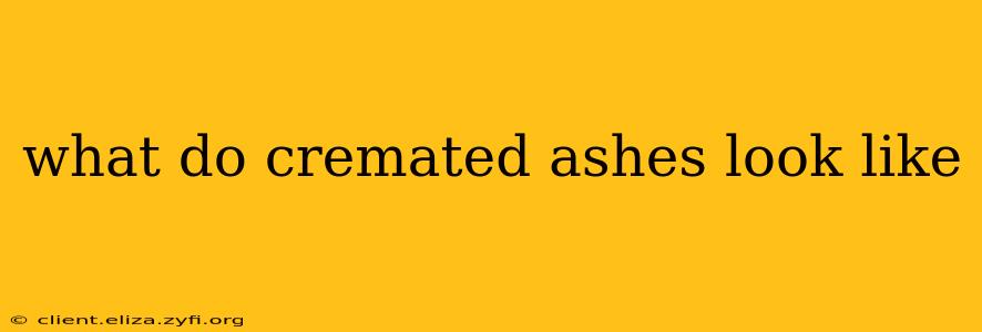 what do cremated ashes look like
