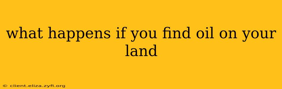 what happens if you find oil on your land