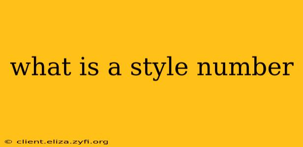 what is a style number
