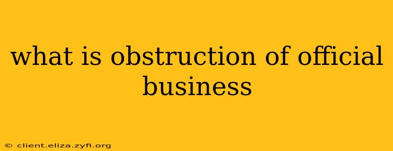 what is obstruction of official business