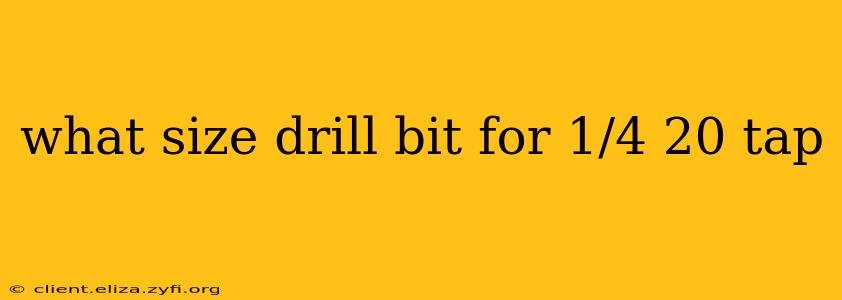 what size drill bit for 1/4 20 tap