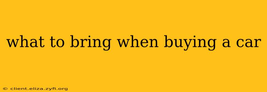 what to bring when buying a car