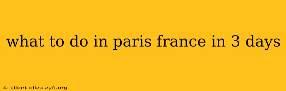 what to do in paris france in 3 days