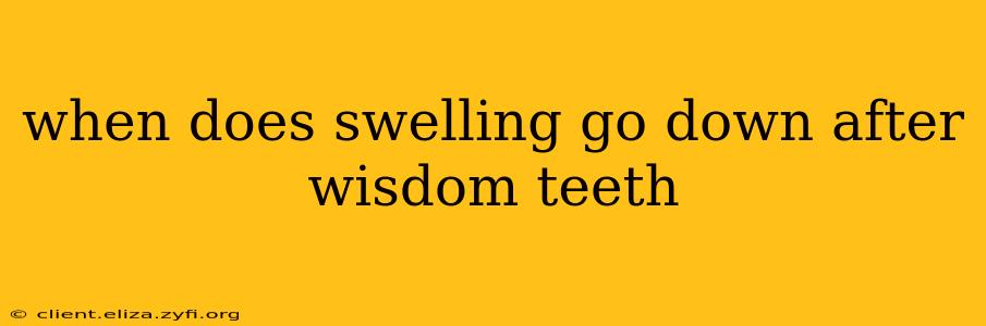 when does swelling go down after wisdom teeth
