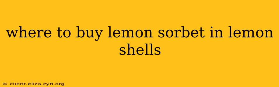 where to buy lemon sorbet in lemon shells