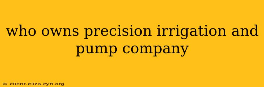 who owns precision irrigation and pump company